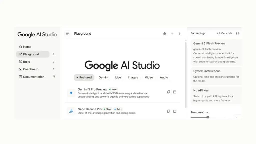 Playground google ai studio
