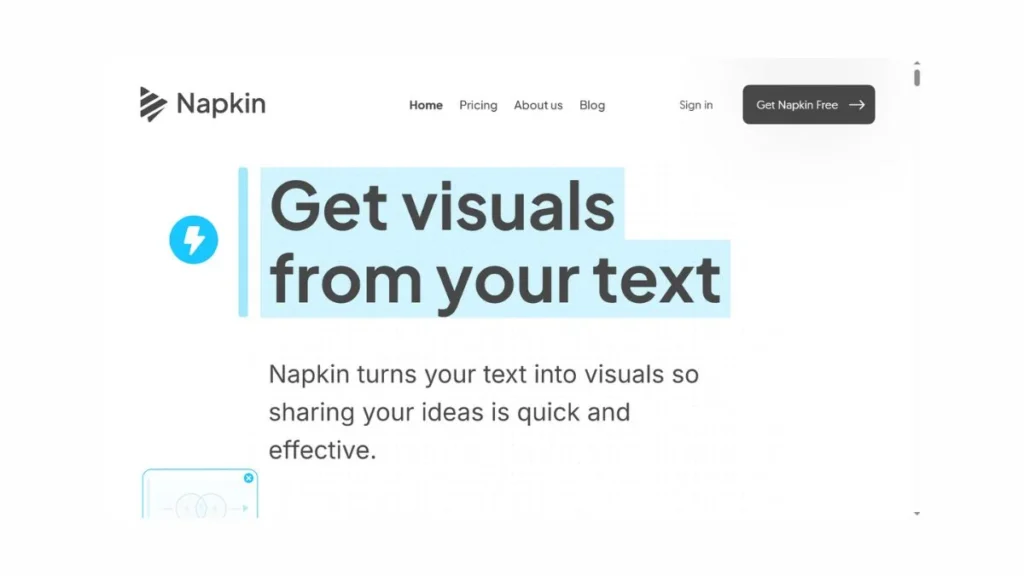 واجهة موقع Napkin