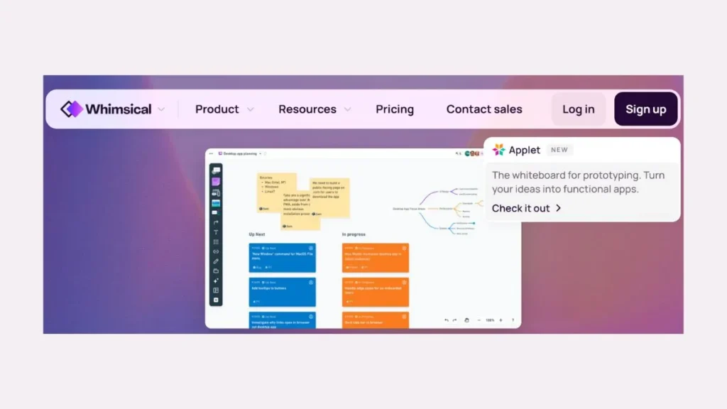 واجهة موقع Whimsical