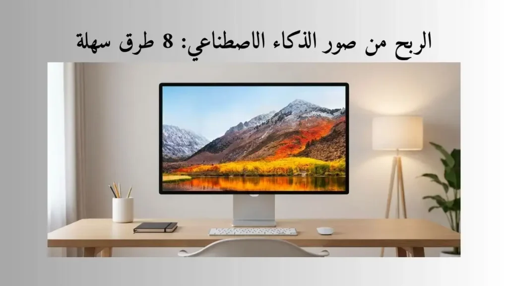 صورة تحتوي شاشة تعرض صورة طبيعية مع عنوان بأعلى الصورة
الربح من صور الذكاء الاصطناعي: 8 طرق سهلة