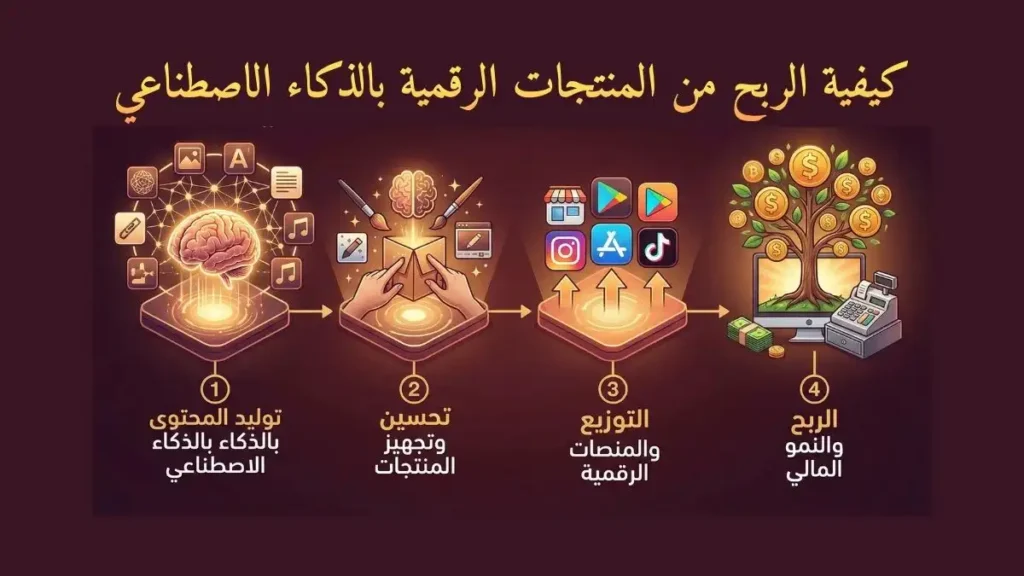 كيفية الربح من المنتجات الرقمية بالذكاء الاصطناعي وبيعها: دليل 2026