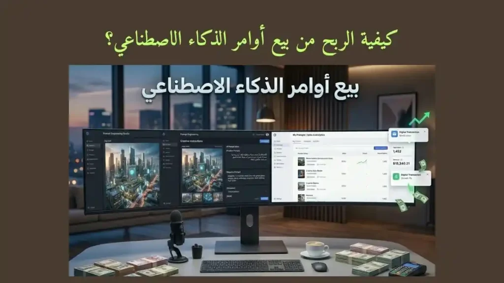 صورة توضح كيفية الربح من بيع أوامر الذكاء الاصطناعي؟