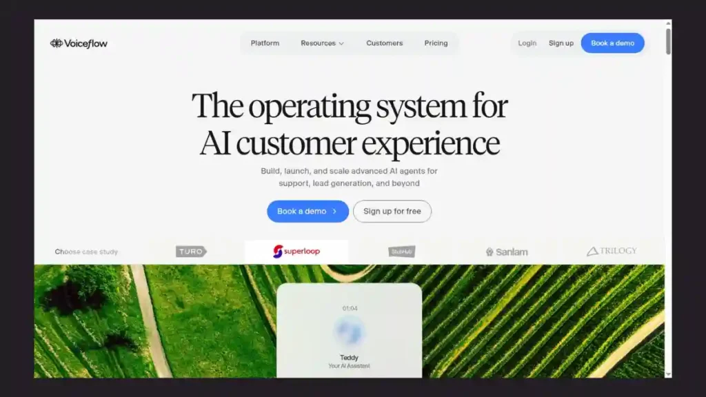 واجهة موقع Voiceflow