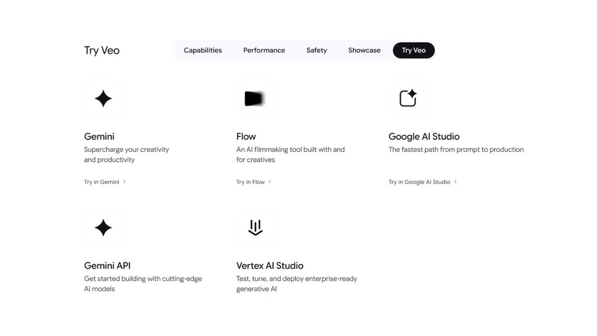 صورة لواجهة موقع deepmind.google مع زر جرب veo
